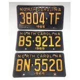 1965 North Carolina license plates vvgc