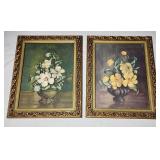 Vintage prints in gesso frames