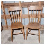 Pair antique pressed back chairs