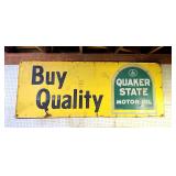 Vintage large Quaker State Oil sign