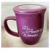 Amazing Woman lidded coffee cup