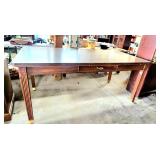 Large solid walnut w formica top partners desk
