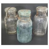 Antique self sealing jars embossed