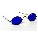 Antique cobalt gllass lenses