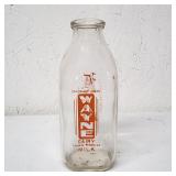 Wayne Dairy quart milk bottle