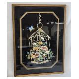 Framed macrame style wall art