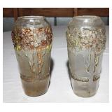 Pair goofus glass vases