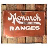 Antique metal Monarch Ranges metal sign
