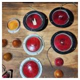 Vintage truck reflectors lights mostly glass