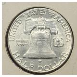 1963 D Franklin half dollar