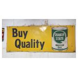 Vintage large metal Quaker State oil sign