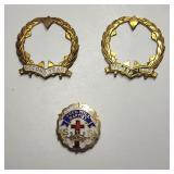 Little Crown & Cross 10k gold pin