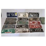 Many vintage Kansas license plates