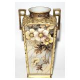 Large hand painted Nippon two handle vase