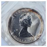 1989 fine silver 1 oz Canadian coin