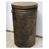 Tall antique general store  Flour tin