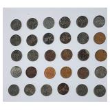 30 wheat pennies copper & steel