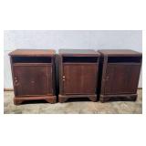 3 side table cabinets 30'h x 24w x 18d