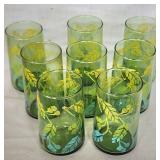 8 Sheaf of wheat vintage glasses
