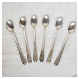 6 long handle Steiff sterling silver tea spoons