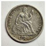 1890 Seated Liberty dime