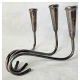 Unique weighted sterling candleholder as found