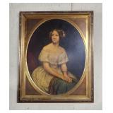 Large vintage portrait print of a lady 33'h x 27w