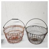 Vintage wire egg baskets