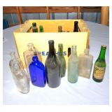 Box lot vintage bottles