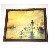 Antique framed print signed