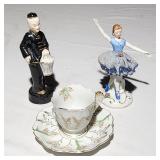 Occupied Japan mini cup & saucer,figurines