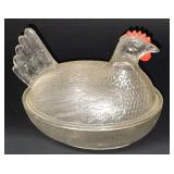 Glass hen on nest