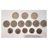 1970s Eisenhower dollars & Kennedy halves