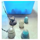 Lot of antique glass insulators
