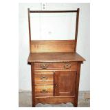 Antique solid oak washstand