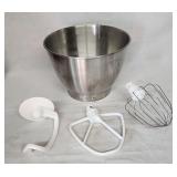 Kitchen Aid mixer bowl and accessories