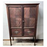 Unique antique blind door cupboard