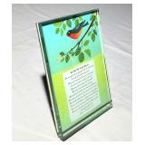 Thick cut glass frame w inspirational insert