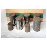 Box lot of vintage snuff cans