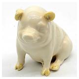 Petite Irish Belleek porcelain pig