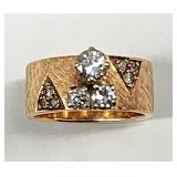 14k gold & diamond ring 7.9 lg