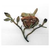 Sweet metalware bird in nest wall decor