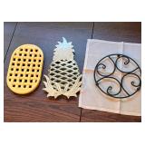 Cast iron silverplate wrought irom trivets
