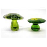 Vintage Hand blown glass mushrooms