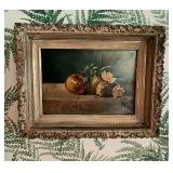 A petite antique still life oil painting