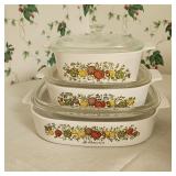 Clean lot 3 Corningware casserole dishes