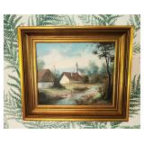 Petite vintage signed oil painting