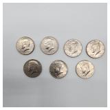 7 Bicentennial Kennedy half dollars