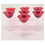 Twisted stem red wine glasses