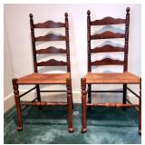 Paitlr cherry ladderback dining chairs